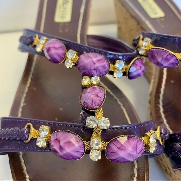 Nils & Nila purple rhinestone and jewel sandals - Picture 5 of 8
